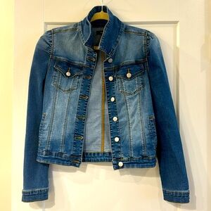 Aqua Puff Shoulder Jean Jacket